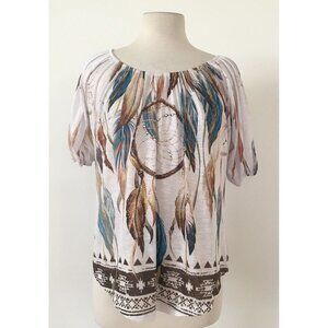 Big Bang Dreamcatcher Themed Blouse Multicolored Size Medium